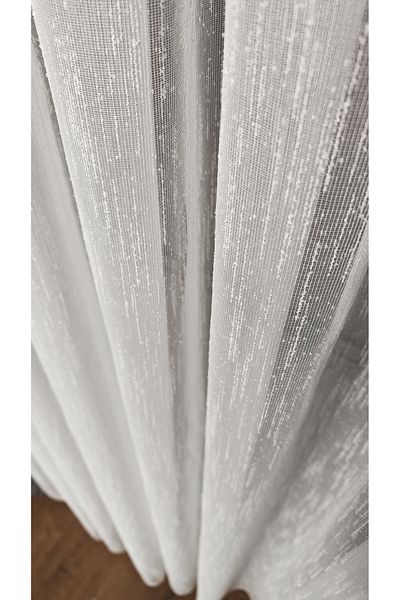 Yuka Linen Ecru Tulle Curtain Does Not Crease Frequently Pleated, Not Wanted, Suitable for Every Room