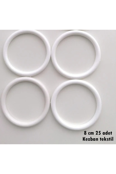 Kezban Tekstil 1.kalite Lif Halkası - Plastik Halka 8 Cm (25 Adet)