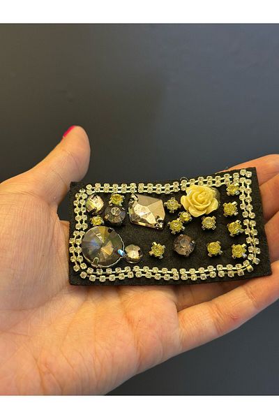 Gönülden Tasarım 8X5 cm Stone Flowers Coat of Arms Sewing Epilet