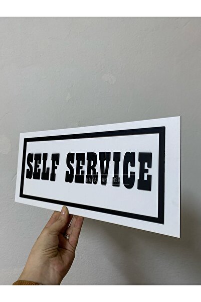 HAYALHANE AHŞAP Self Service Ahşap Tabela / Self Servis Tabela