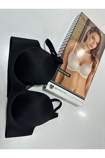 Orkide 8885 Laser Cut Concealed Underwire Seamless Half-Supporting Striped Single-Bra