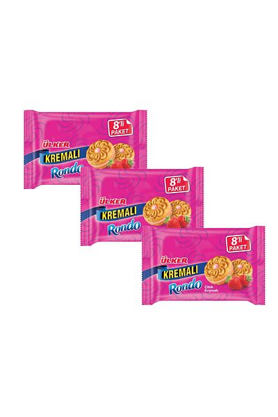 Ülker Creamy Rondo Strawberry 8 Pcs 488 Gr X 3 Pieces