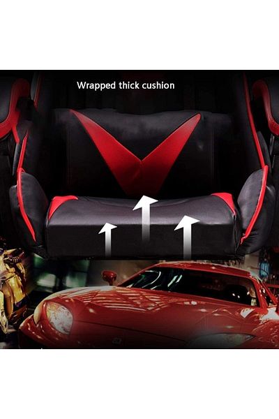 AWF AL WADI FURNITURE Extra Large Gaming Chair, Adjustable Swivel Comfortable Cushion, Footrest Lumbar & Support Red Black