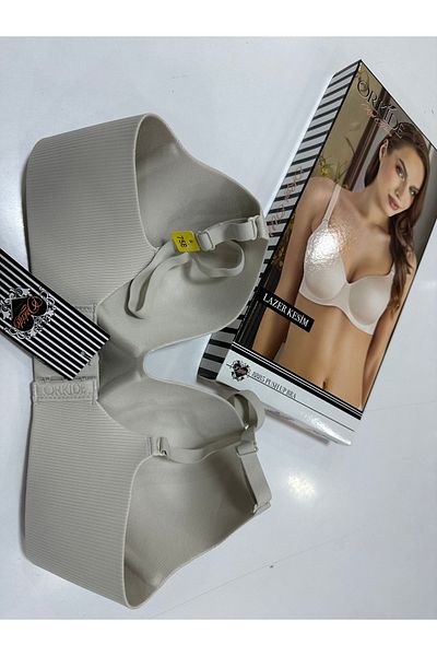 Orkide 8885 Laser Cut Concealed Underwire Seamless Half-Supporting Striped Single-Bra