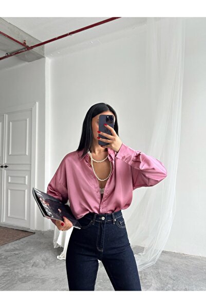 mydukkan.co Oversize Saten Gömlek