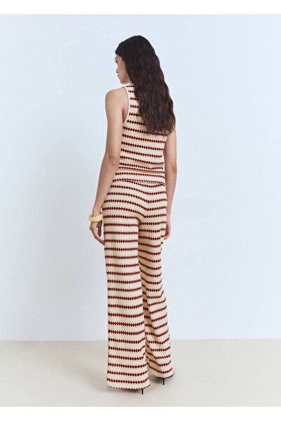 MANGO Woman Geometric Pattern Knitted Suit Pants