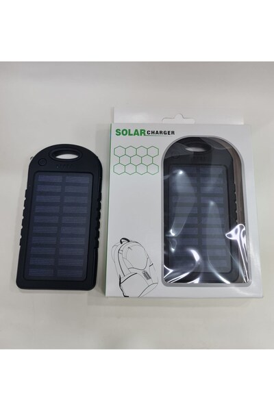 AteşTech 10000 Mah Solar Güneş Enerjili 12 Led Işıklı Flaşörlü Powerbank