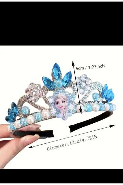 EMKSHOP ELSA PRINCESS TACI COROANĂ ÎNFRĂȘTĂ CAMPĂ DECORATĂ CU STRASURI ȘI PERLE