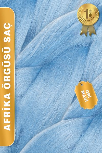 TAM TARZ Fiber Synthetic Hair for African Braiding Rasta and Box Braid - Grey Blue