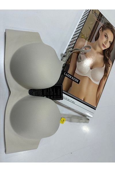 Orkide 8885 Laser Cut Concealed Underwire Seamless Half-Supporting Striped Single-Bra