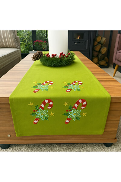 Funlife Scrapbook Yılbaşı Şekeri Nakışlı Runner