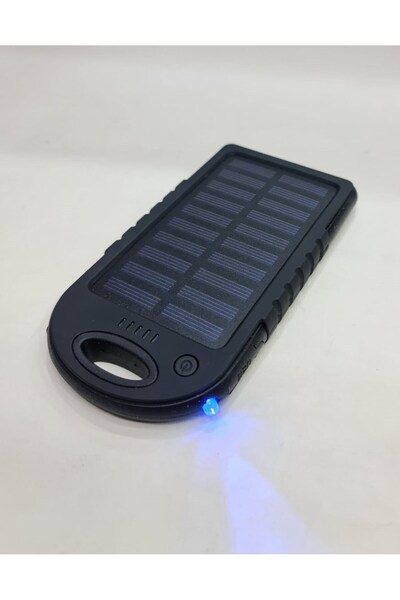 AteşTech 10000 Mah Solar Güneş Enerjili 12 Led Işıklı Flaşörlü Powerbank