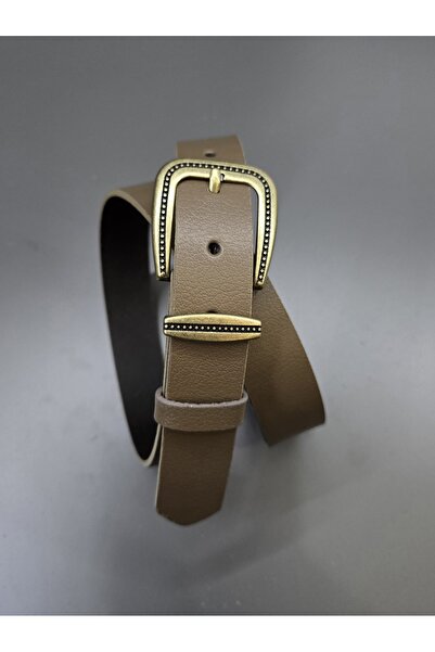 Kemerix 100% Genuine Leather Antique Coated Buckle Mink Belt