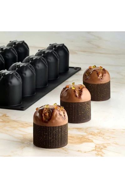 La Pavoni Formă de silicon pentru sărbători, mini panettone, Pavoflex, 15 cavități, 55×65h mm