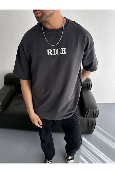 İLKCET MODA Rich Digital Print Oversize Tshirt
