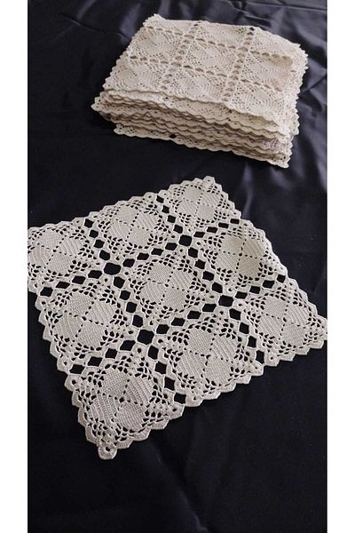Papatyam 20 Pieces Lace Hand Knitted Crochet (20X20) Vintage Cotton