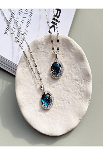 AKSU LUXURY - قلادة كوكب ستانلس ستيل (فضية)