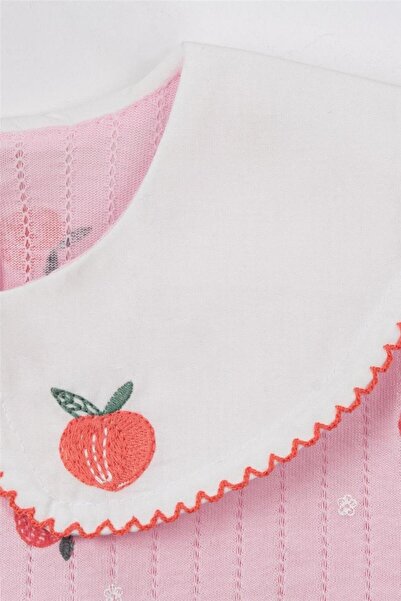 Motebarn Wear Κοριτσίστικο φόρεμα με ροζ μήλο 2 τεμαχίων