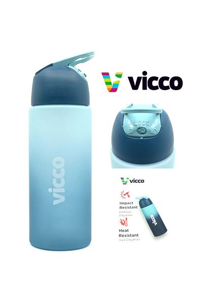 Vicco Water Bottle 500 ml Dark Blue Locking Cover Tritan Quick Flask Water Bottle