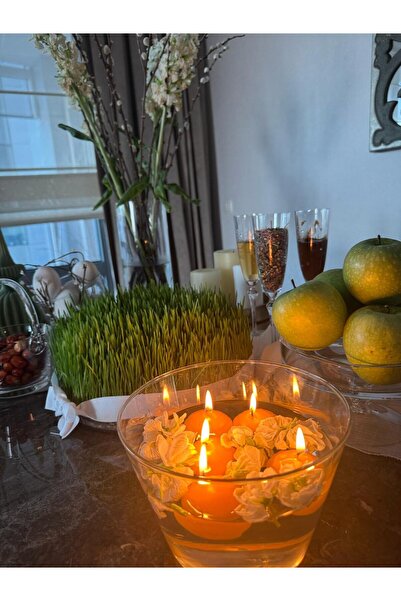 ABETE Iv Candles 12 Li Turuncu Suda Yüzen Terapi Mumu