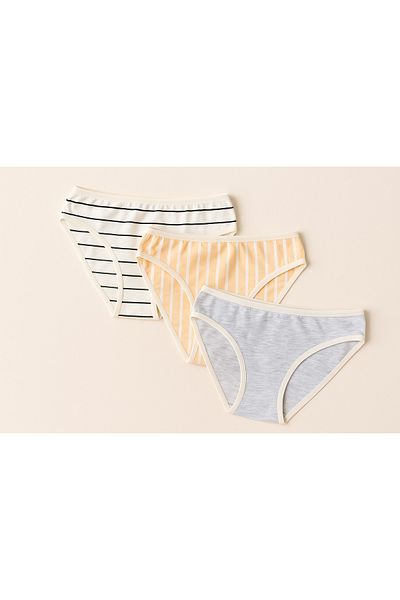 BRNCY Premium 100% Cotton 3-Piece Women's Assortment Panties