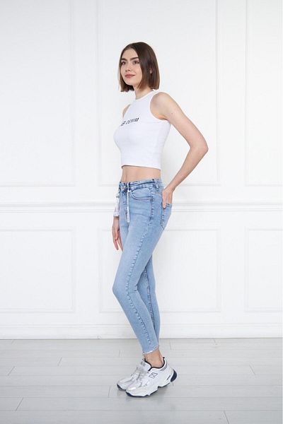 sunfyre Women's Mid Waist Lycra Tightening Skinny Jeans