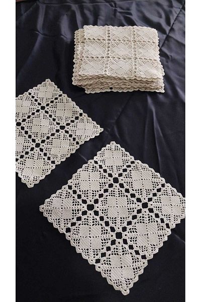 Papatyam 20 Pieces Lace Hand Knitted Crochet (20X20) Vintage Cotton