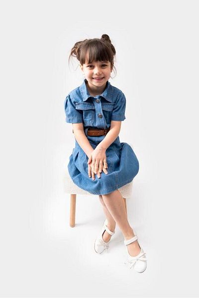 Aymini Girl's Pleated Belted Dress