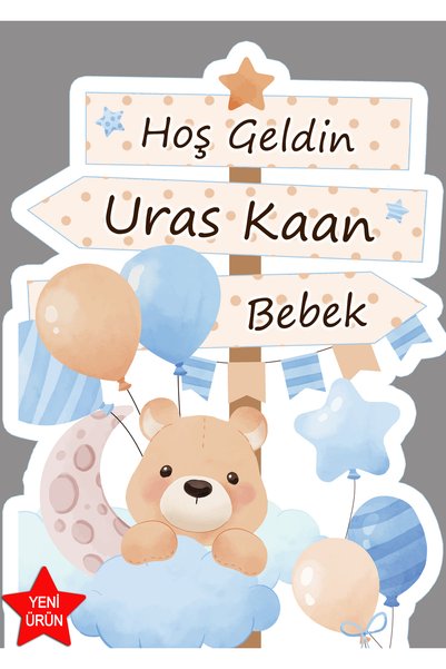 Sunligo Bebek Doğum Odası Süsleme Yön Panosu Masa Üstü Ayaklı Pankart 40 Cm U...