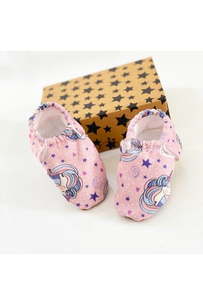 Babycitytr %100 Pamuk Bebek Patiği %100 Dana Derisi Tabanlı Bebek Patiği