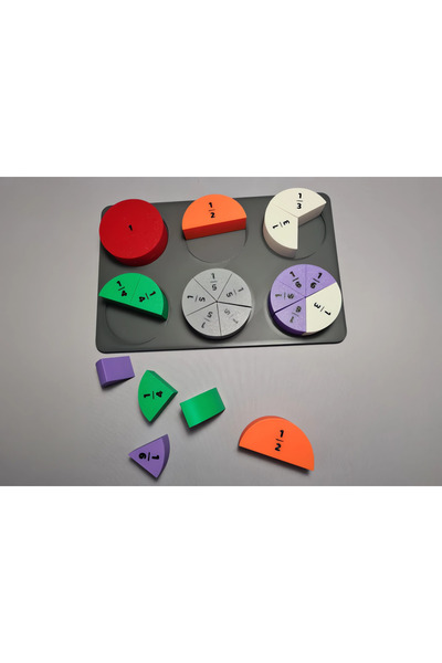 KEMX Montessori Kesir Bulmaca Eğitici Oyun Zihinsel Gelişim Matematik Geometri
