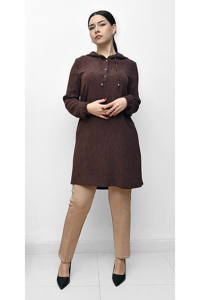 Şeker Portakalım Кафява туника Selinada Fashion 4026