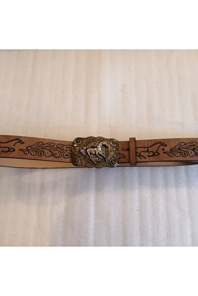 Butik Tülin Unisex otantik suni deri at yaprak baskılı bej bronz yıldızlı güm...