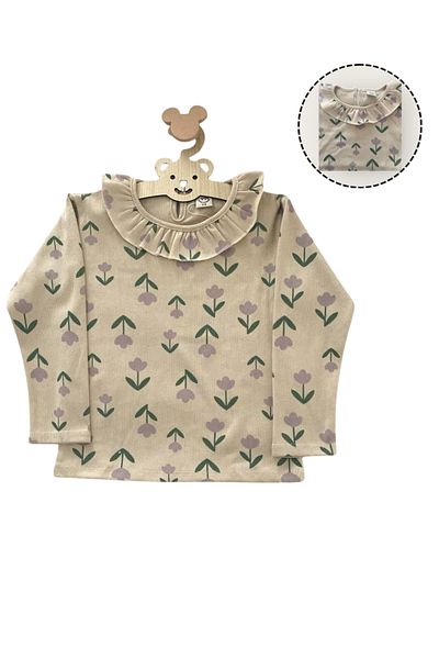 Balbadem baby kids Flower Patterned Top and Bottom Tulip Girl Set |   18-24 Months 2-3-4-5-6 Years |   Soft and Comfortable Fabric