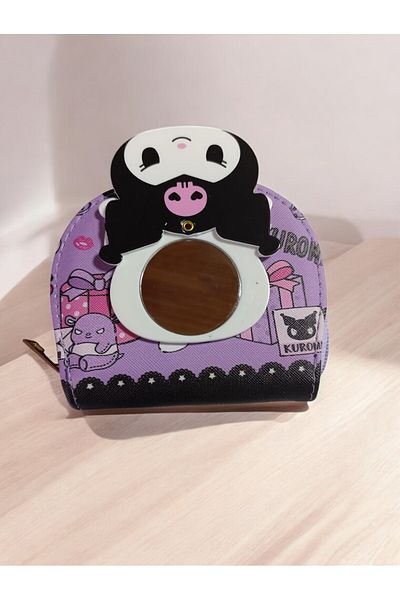 SHOPNEST Girl's Wallet with Kuromi Figure and Mirror