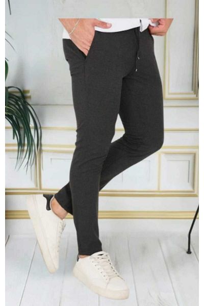 Denim Ανδρικό μπεζ ιταλικό κομψό, ελαστικό, ελαστικό κορδόνι Lycra, κομψό, βαμβακερό ύφασμα παντελόνι School