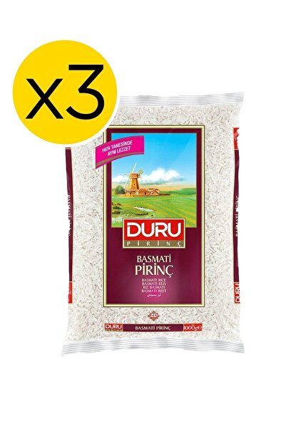 Duru BASMATİ PİRİNÇ BEYAZ AMBALAJ 1 KG 3 ADET