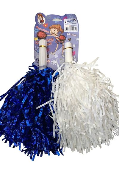 UĞURDAN 1 Pair Blue and White Pompom - Cheerleading Demonstration Pompom - April 23 Pompom