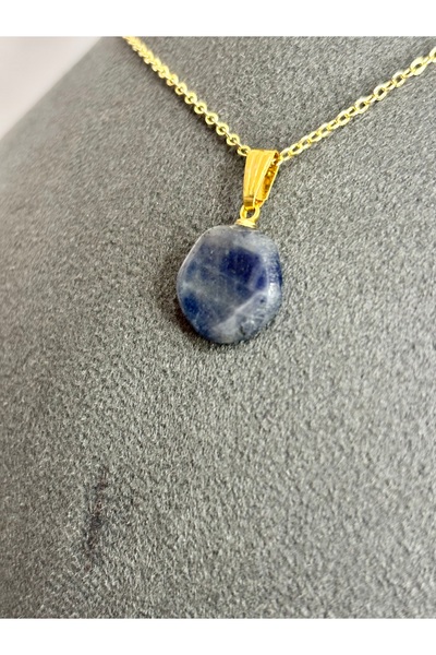 kuartz Safir taşı kolye. Sertifikalı, zincir ile gönderilir