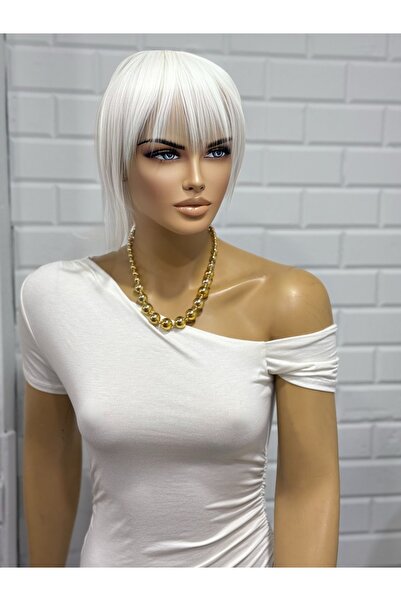 favorim peruk Yeni sezon beyaz kısa peruk