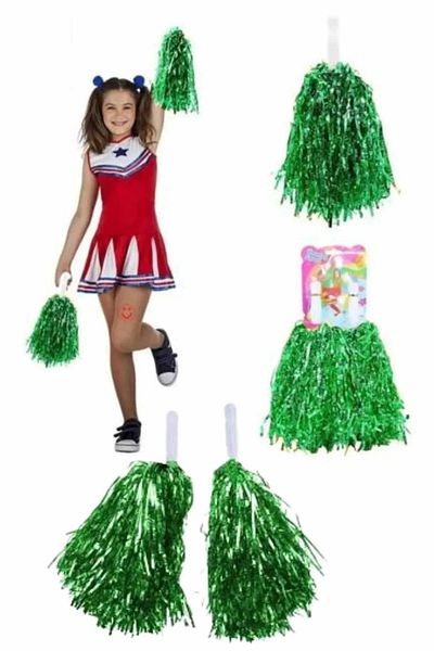 UĞURDAN 1 Pair of Bright Green Pompoms - Cheerleading Demonstration Pompom - April 23 Pompom