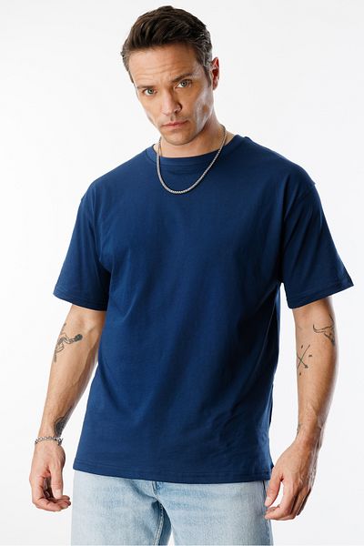GENIUS STORE Oversize Fit Men's T-Shirt 100% Organic Cotton Crew Neck