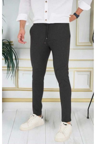 Denim Ανδρικό μπεζ ιταλικό κομψό, ελαστικό, ελαστικό κορδόνι Lycra, κομψό, βαμβακερό ύφασμα παντελόνι School