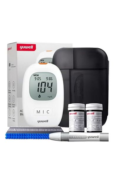 Yuwell Blood Glucose Monitoring Kit, 100 Strips and 100 Lancets, Blood Sugar Test with alcohol pads