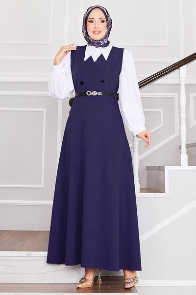 EBRUTESETTÜR Button Detailed Belted Hijab Gilet