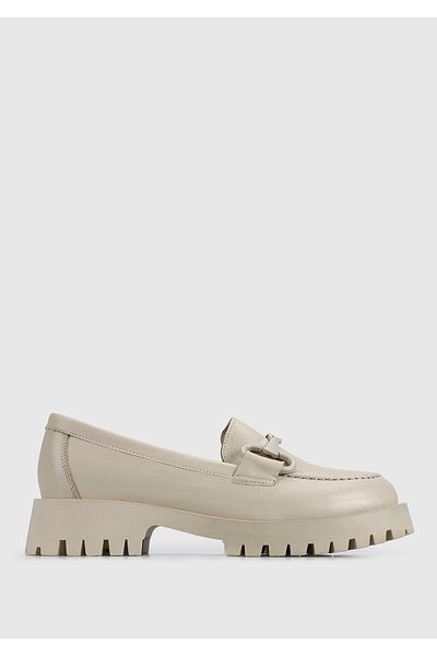 Provoq Beige Leather Women's Shoes