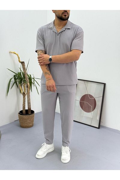 Combineman35 Men's Lycra Twill Ottoman Fabric Polo Collar Tshirt-Pants Set of 2