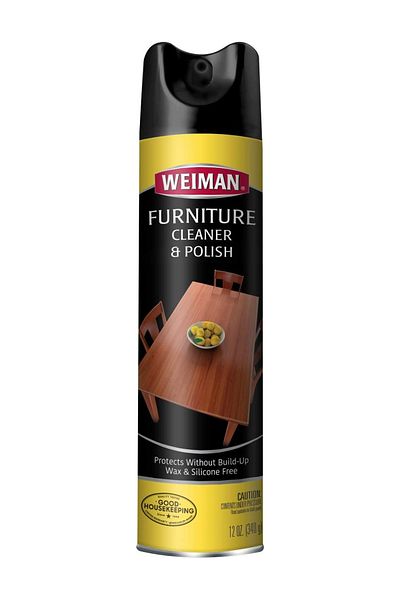 Weiman Wood & Furniture Cleaner & Polish 12 Ounce Aerosol Protect Clean Polish Wax Your Wood Tables Chairs