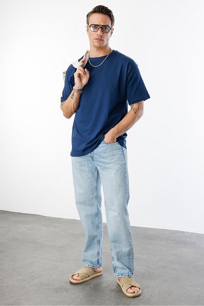 GENIUS STORE Oversize Fit Men's T-Shirt 100% Organic Cotton Crew Neck