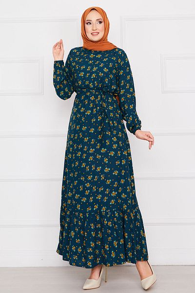 EBRUTESETTÜR Crispy Pattern Skirt Frilly Viscose Dress